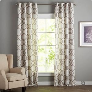 54" x 96" Plant City Geometric Semi-Sheer Grommet Curtain Panels (Set of 2) DJ84